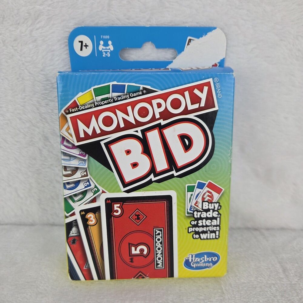 Monopoly Bid Card Game 2021 Hasbro Complete Fast Dealing Property Game
